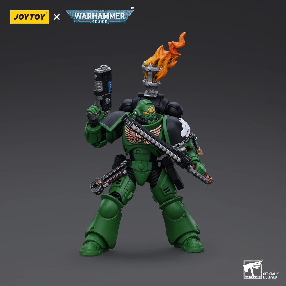 JOYTOY 1/18 Action Figure 40K Salamanders Intercessors Sergeant Tsek'gan 1:18 Anime Military Model Mecha Toy Collection Ornament