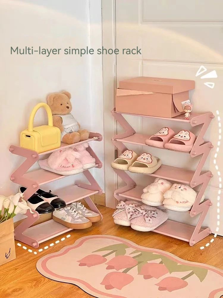 4 Tier Shoe Rack Multi Tier Foldable Shoe Organizer Rack Storage Standing narrow slit Shoe Shelf for Entryway Bedroom Closet