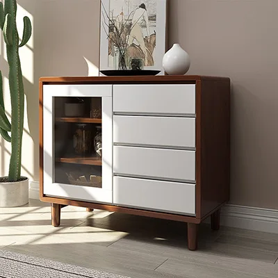 DSA solid wood dining side cabinet modern wine cabinet simple household living room kitchen bowl tea drawer locker