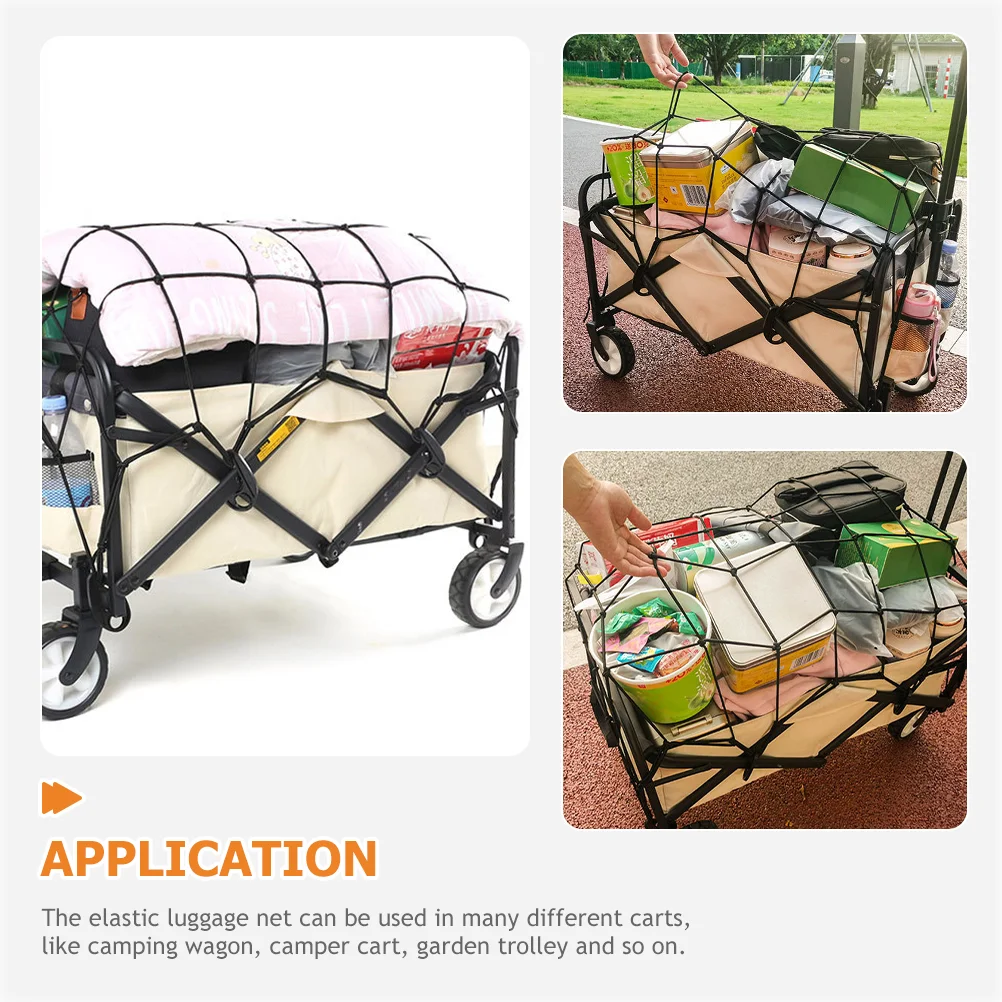 Camper Fixed Net Garden Trolley Cover Camping Luggage Collapsible Hand Truck Wagons Carts Foldable Carriage Pocket Accessory