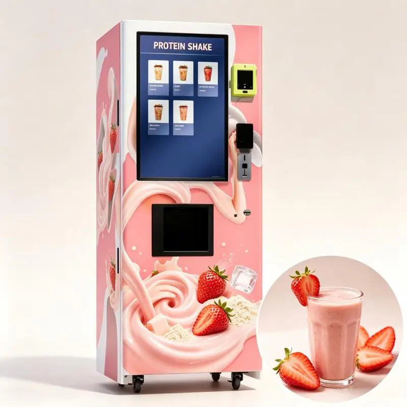 Protein Shake Vending Machine Automatic Powder Mixing Fresh Drink Dispenser Commercial Touch Screen Gym Fitness Center