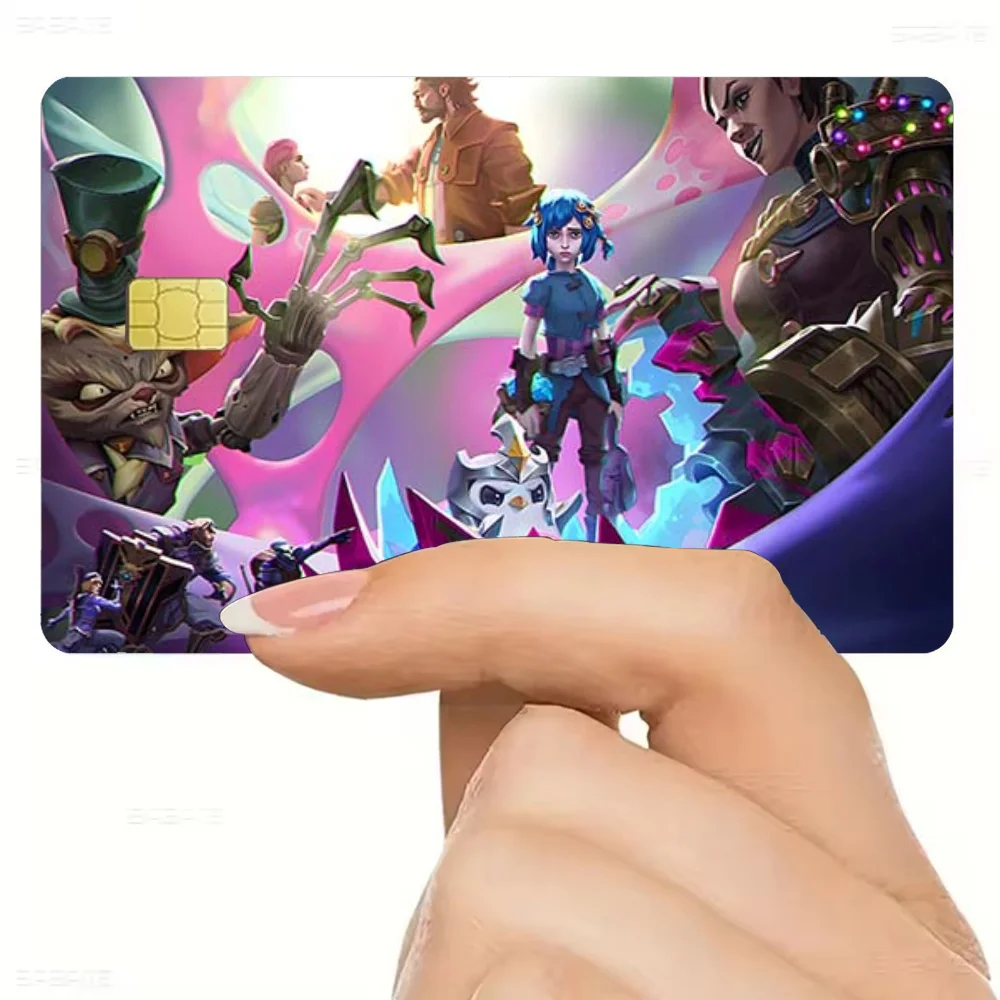 J-Jinx A-Arcane 2 Caitlyn Stickers Credit Card Visa Stickers Debit Bank Charge Card Bus Metro Waterproof Decal Decoration