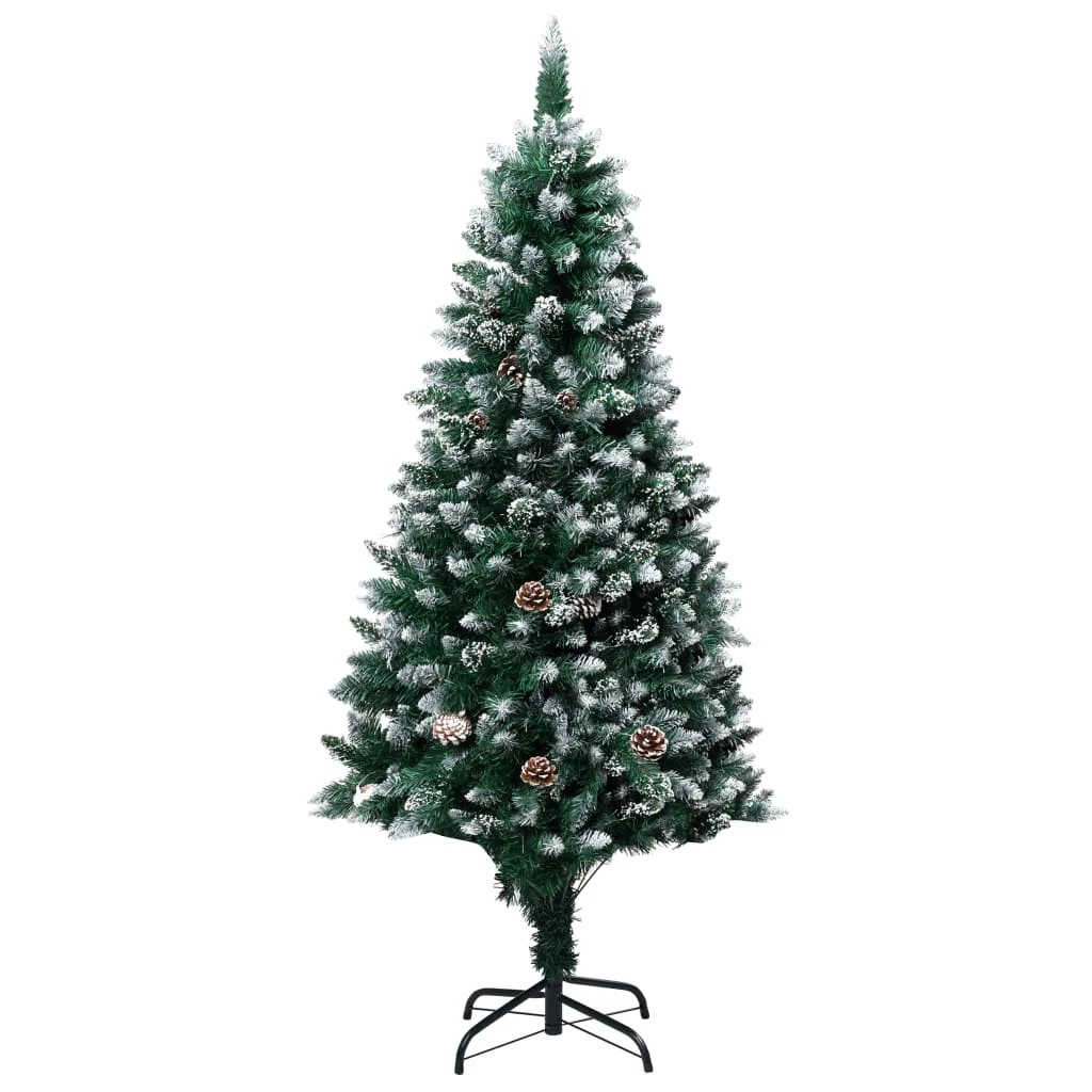 Künstlicher Weihnachtsbaum mit Zapfen und Schnee 150 cm