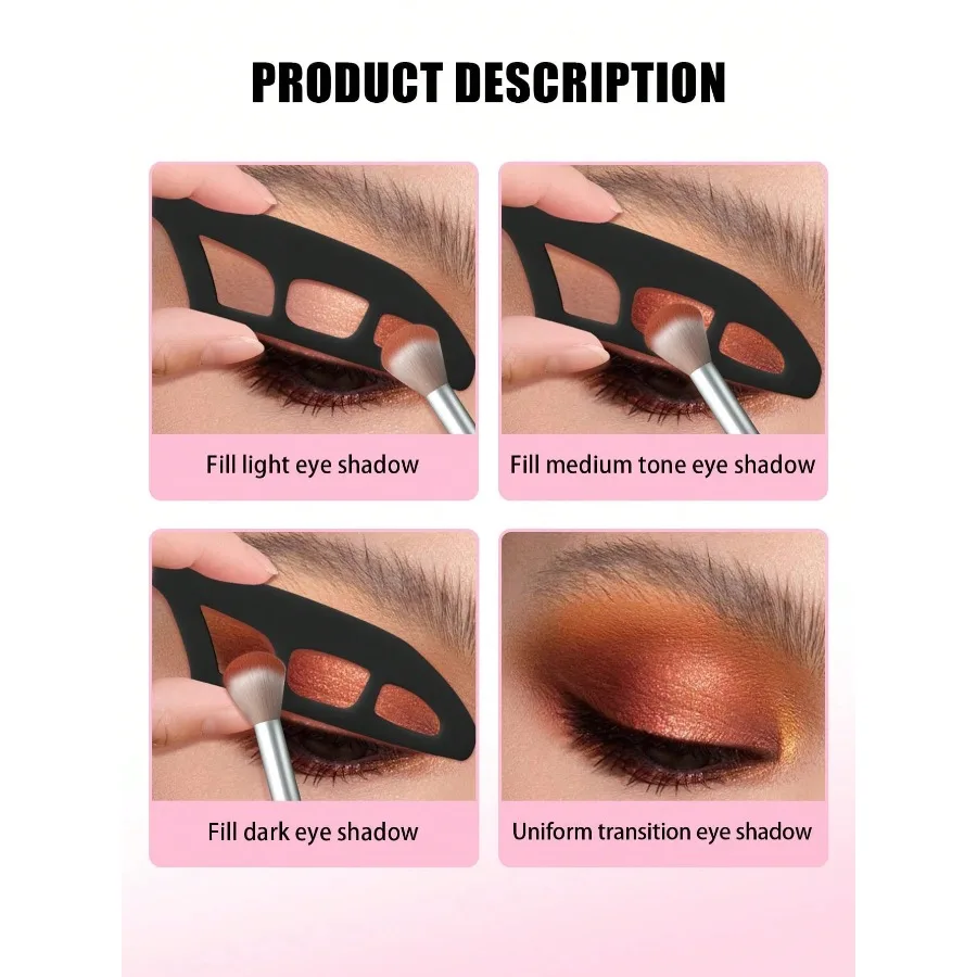 2-piece Set Female Eye Shadow Tool-Eyeshadow Brushes & Molds Multi-function Quick Eye Makeup Template Suitable for Beginners view 5