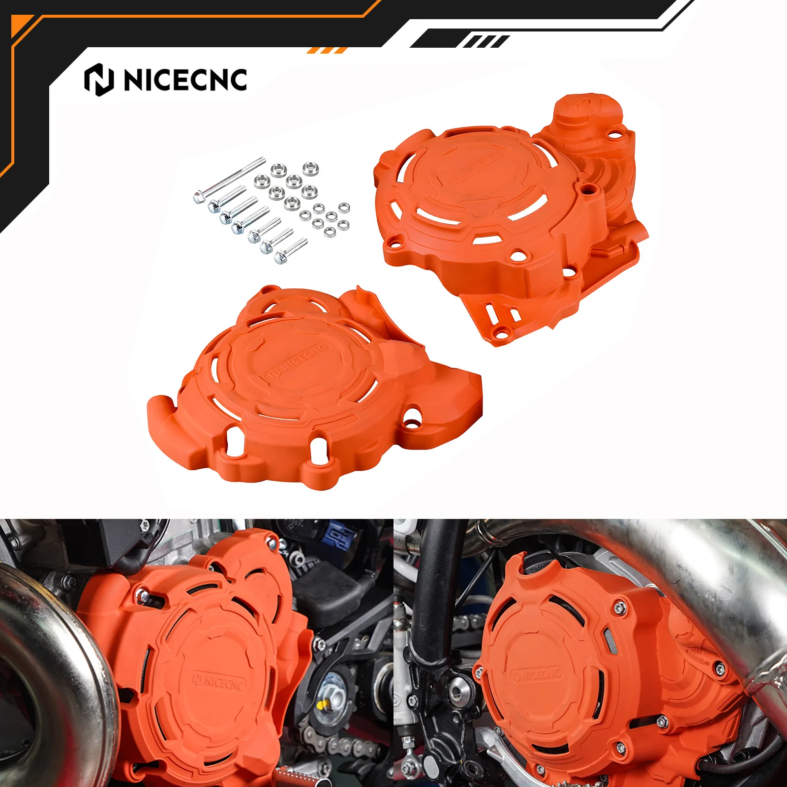 

NICECNC 2024 For KTM EXC 300 EXC 250 XCW 300 For Husqvarna TE300 TE250 Crankcase Ignition Clutch Cover Kit Motorcycle Accessorie