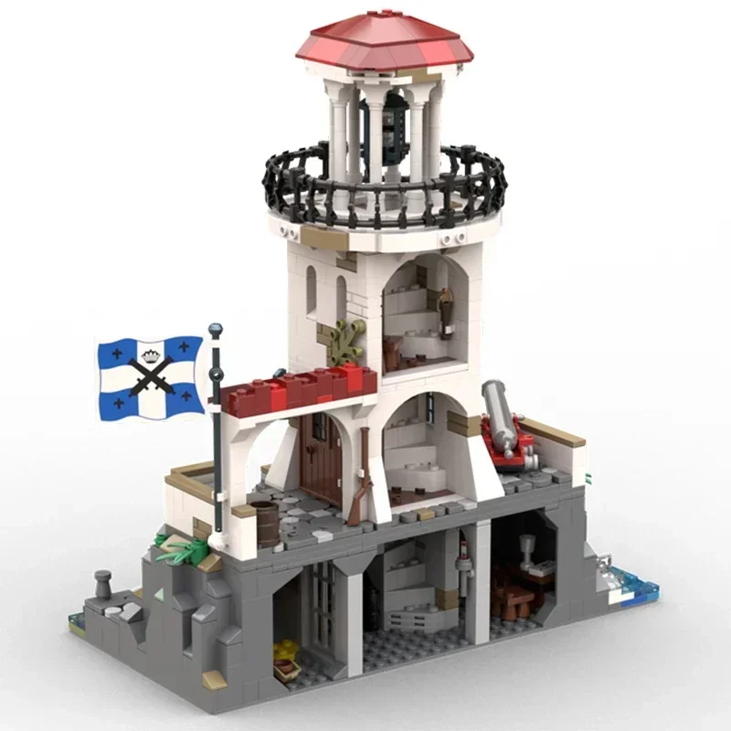 

Moc Building Blocks Island Model Empire Fort Lighthouse Technical Bricks DIY Assembly Construction Toys For Childr Holiday Gifts