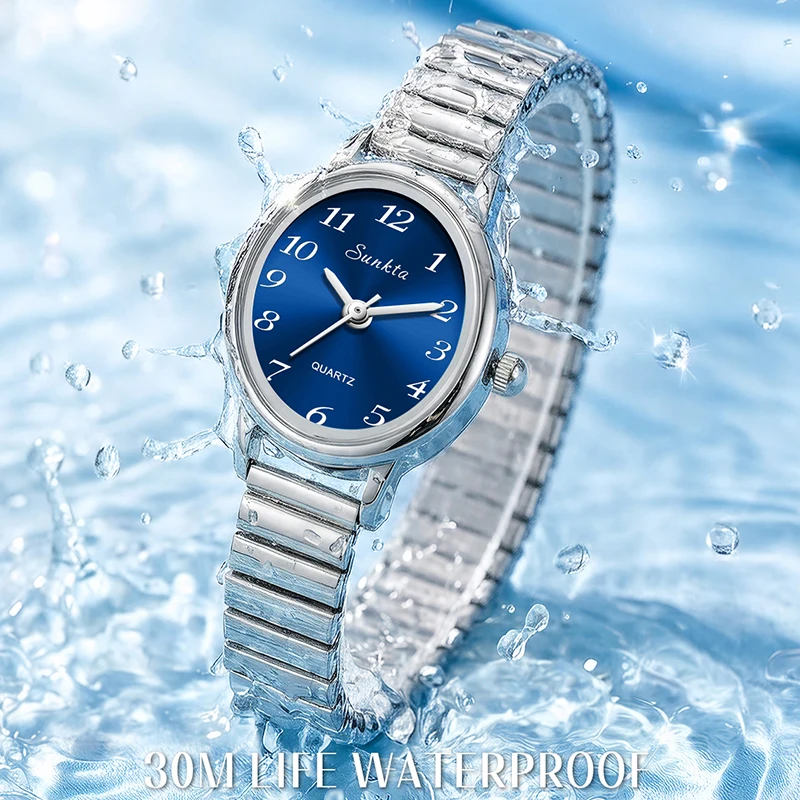 

LIGE SUNKTA New Creative Oval Watch Ladies Elegant Fashion Women's Bracelet Watch Waterproof Sport Quartz Watches Gift For Women