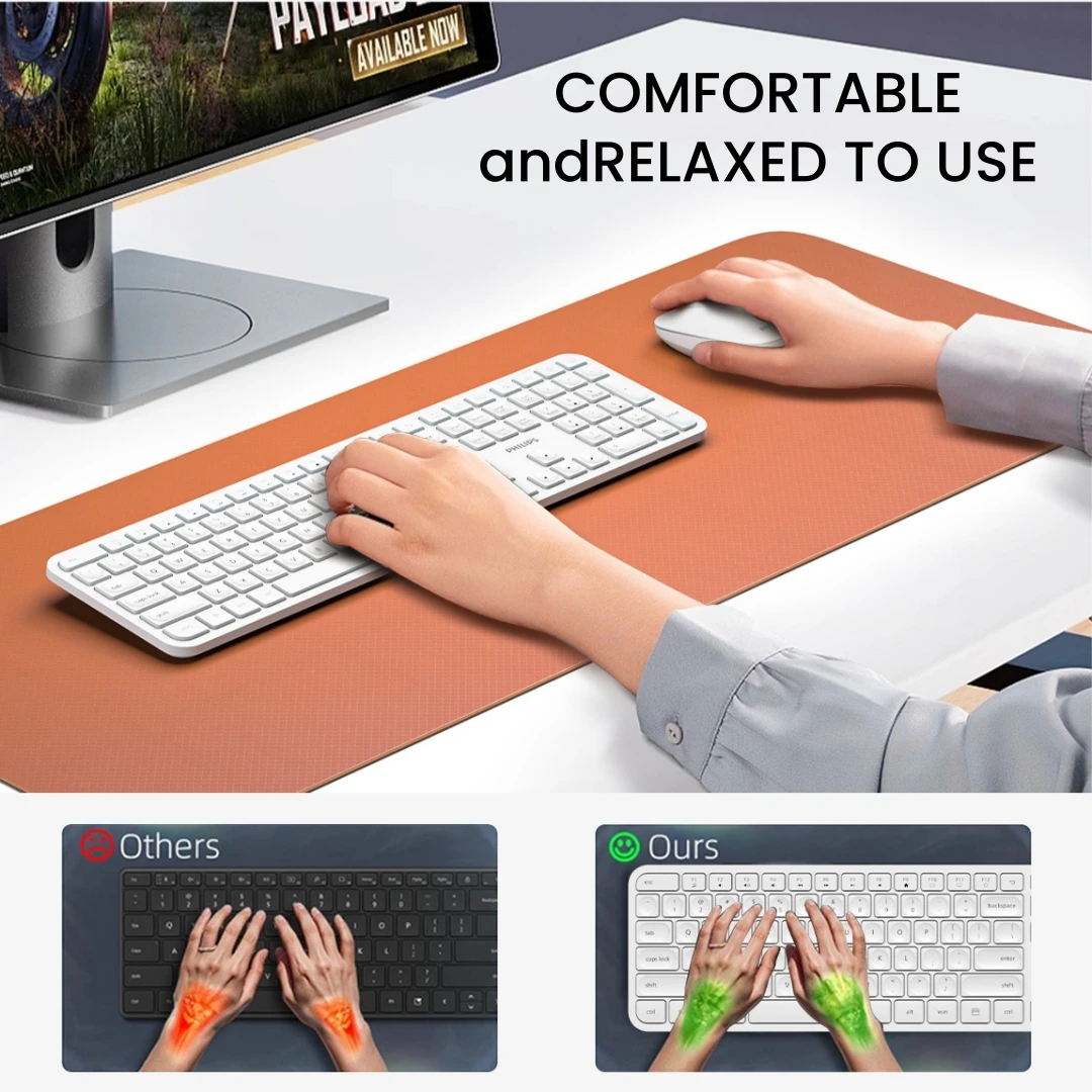 Philips New Ergonomic Keyboard‑Mouse Bundle Compatible with PC & Mac Portable Office Keyboard & Mouse Combo Long Battery Life