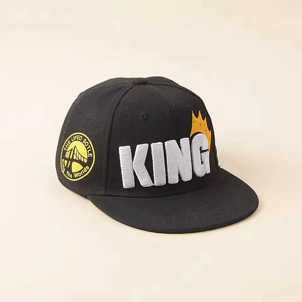 KING Crown Baby Baseball Cap Zonnescherm Zonwering Jongens Meisjes Platte rand Hiphop Hoed Ademend Casual