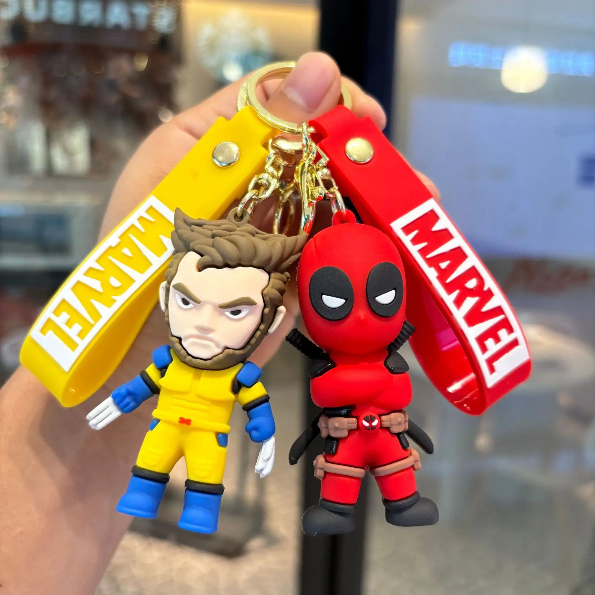 Deadpool & Wolverine Keychains Marvels Action Figures key ring new bags doll Pendant decoration Classic Toys kids gift Hot sales