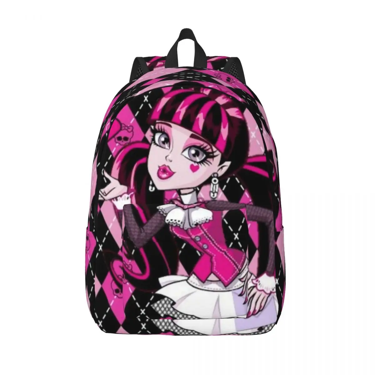 Dráculaura mochila para homens mulheres casual trabalho do ensino médio daypack monster high computador portátil sacos de lona leve