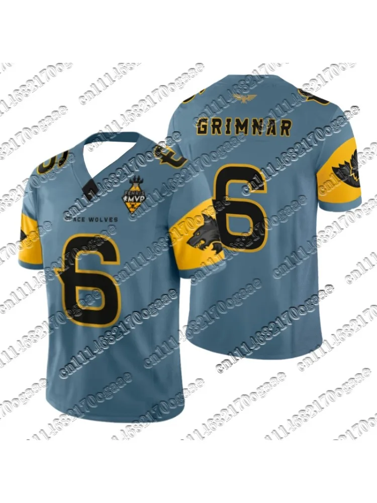 Herren Warhammer 40.000: Space Wolves Sporttrikot Y2K Oversized Game Fan Fußballtrikot Nr. 6 Druck für den täglichen Street-Style