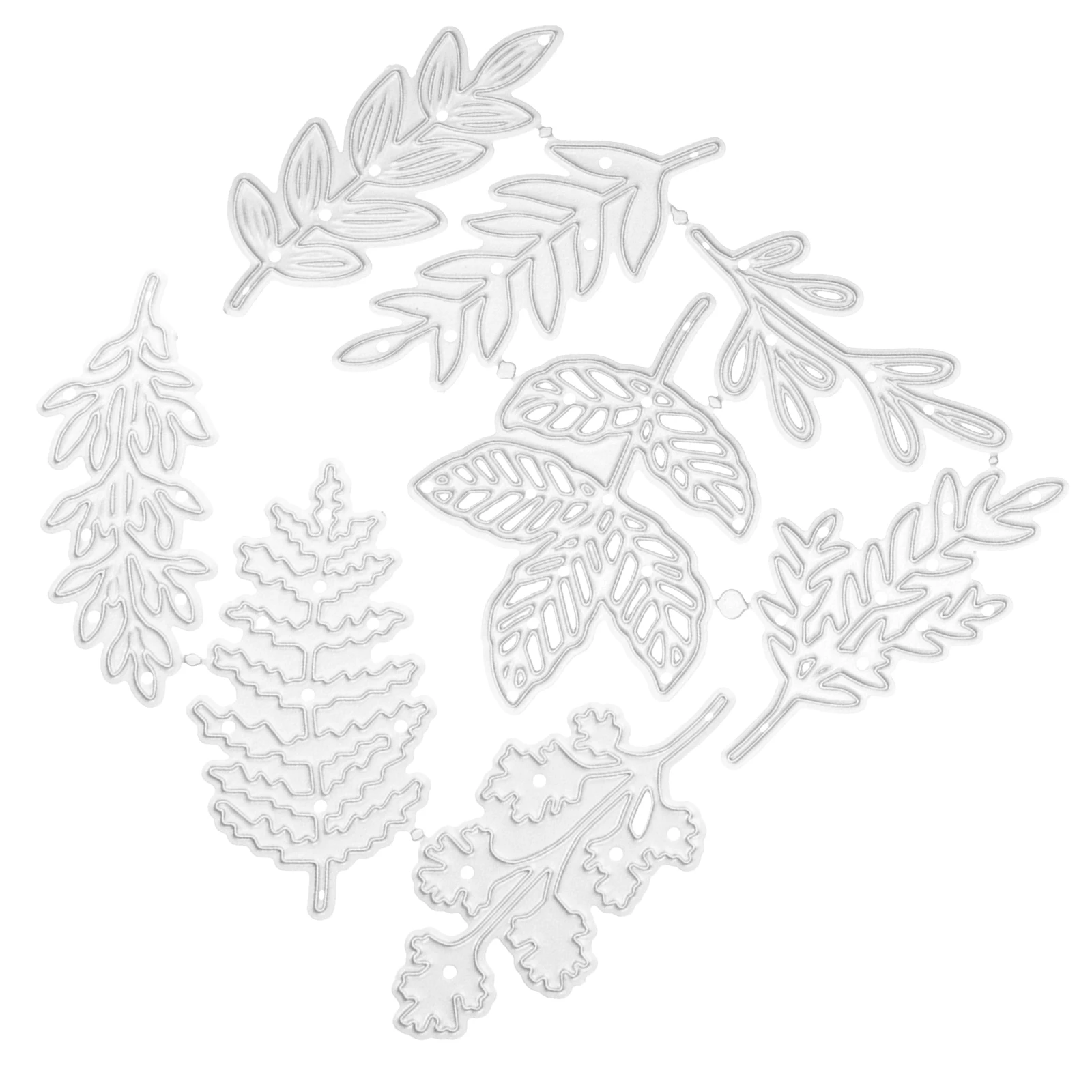 

8 DIY Leaf Metal Embossing Mold Cutting Dies 10x9 6cm Silver Carbon Steel Scrapbook Paper Craft Card Making Reusable
