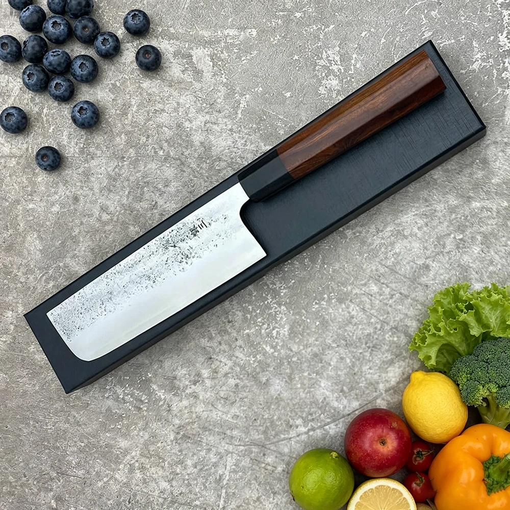 

6.5 Inch Petty Knife Stainless Silver Steel No. 3 Sanmai-gawari Blade Chef Cleaver Meat Slicing Vegetables Nakiri Kitchen Knives