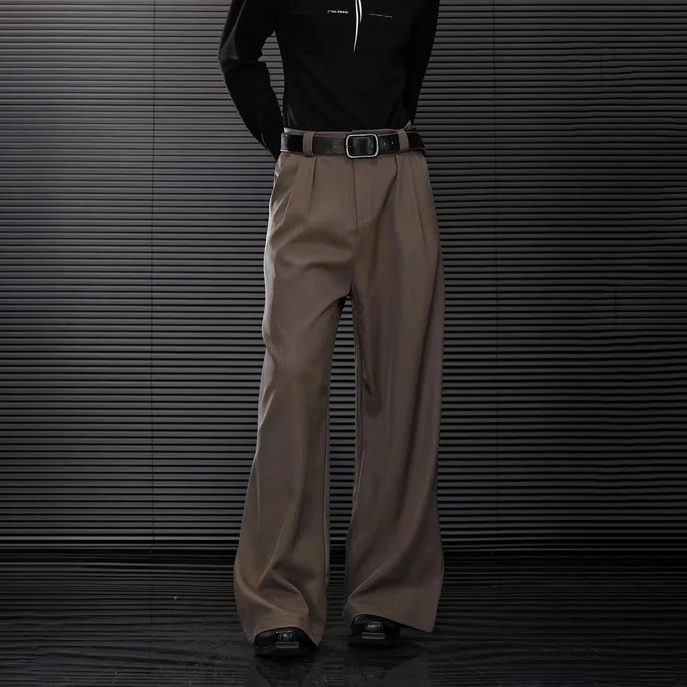 Mens Pants Double Pleated Business Suit Pants Autumn Casual Versatile Vintage Korean Straight Leg Pants Men's Clothing Unisex