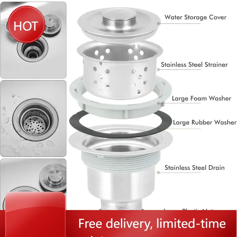 

Hot sales35 Outdoor Grill Cart with Sink, Outdoor Kitchen Sink Station with Hose Hook Up, Free Standing Sink with Wheels, 304 St