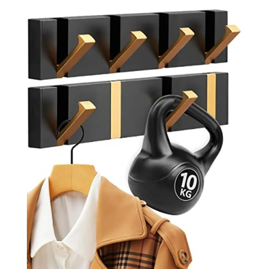 

Pack Waterproof Folding Hideaway Coat Retractable Hook Space-Saving Hanger Coat Wall Mounted Aluminum Heavy Duty Wall Wall Moun