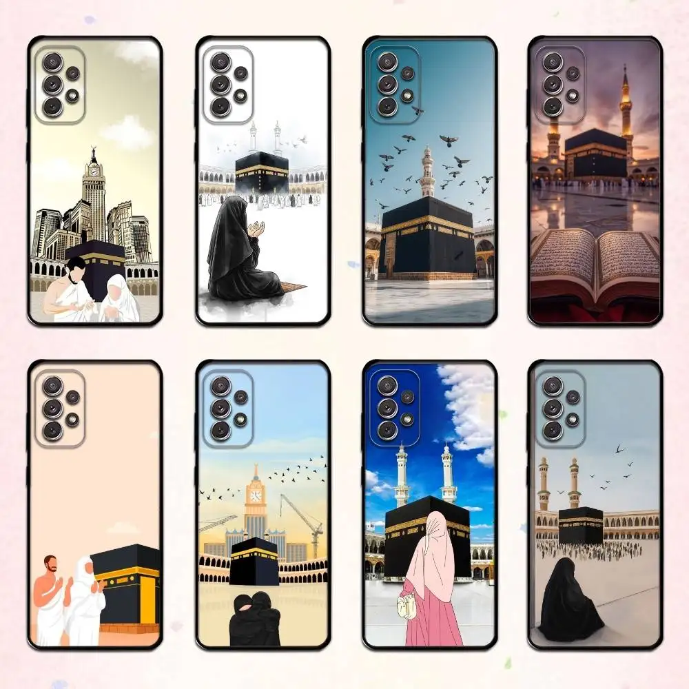 

IN Mecca Pilgrims Art Phone Case For Samsung S 25,24,23,22,30,21,10,9,Ultra,Plus,Lite,FE,4,5 G Soft Black Case