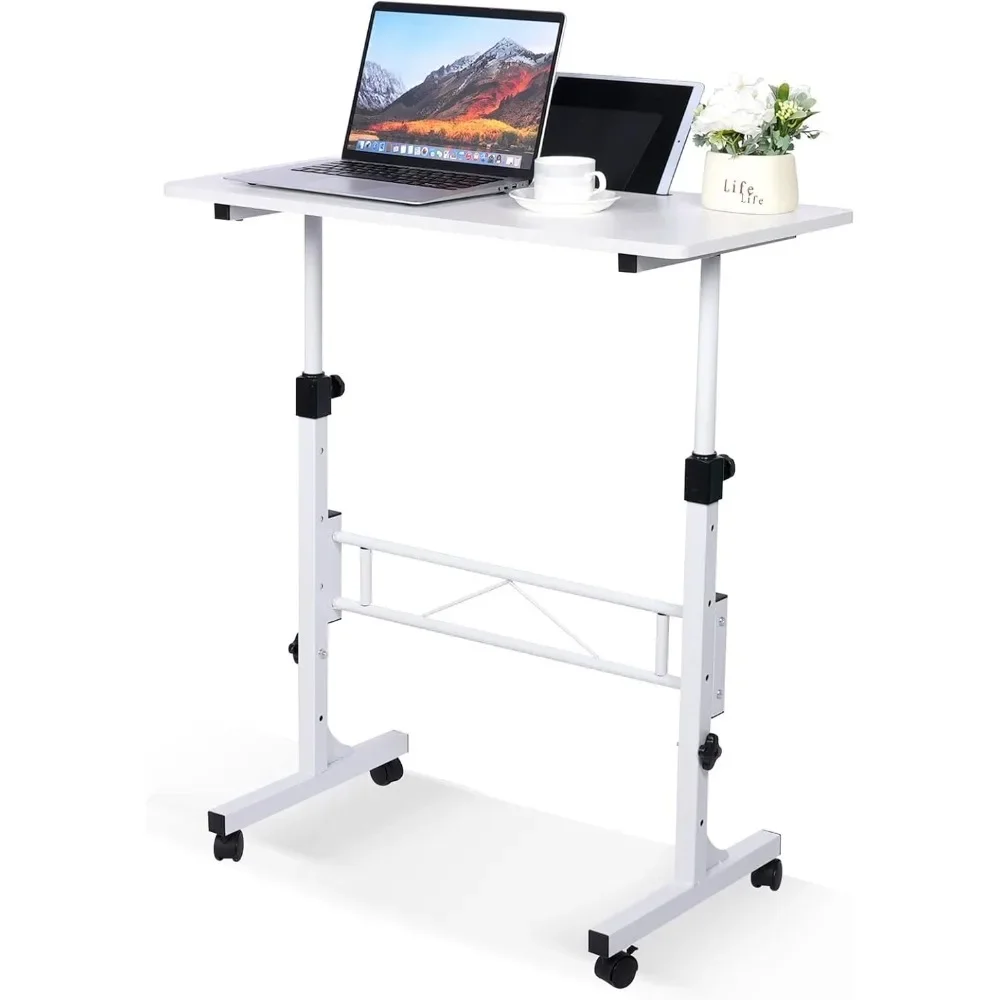 

Adjustable Height, Mobile Stand Up Desk with Wheels Small Computer Rolling ,Standing Table Home 16"x31.5" Height 27"-43.5"