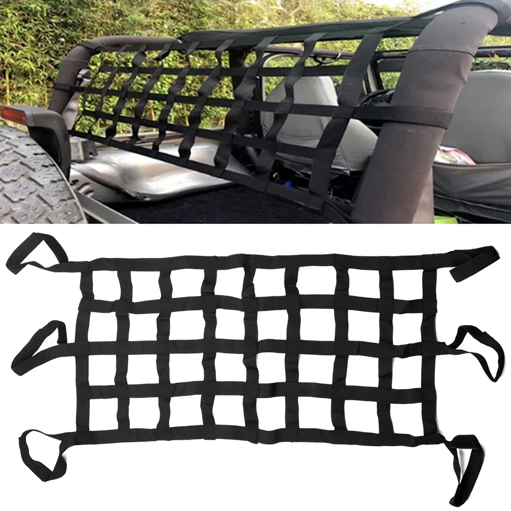 Car Auto Roof Rear Cargo Luggage Mesh Storage Net Holder Hammock for Wrangler Heavy Duty Cargo Net Cover Universal Car Cargo Net