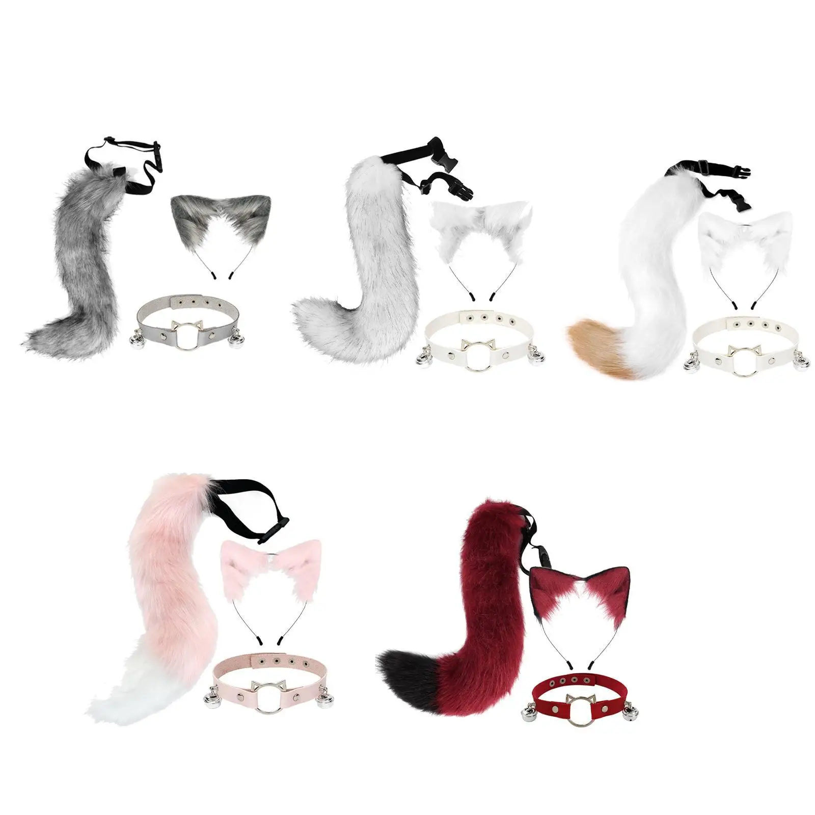 Orelhas bandana colar e cauda conjunto cocar criativo vestir-se para celebrações