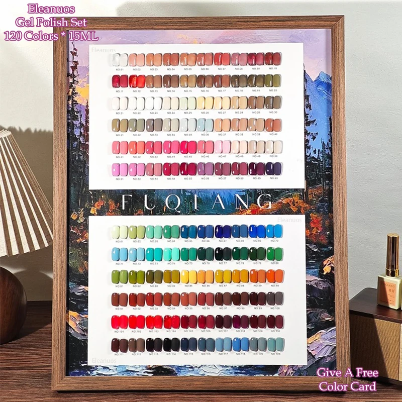 120 Colors 4 Seasons Trendy Yadan Series Gel Nail Polish Set, Soak Off UV LED Cured Long Lasting Full Color Kit for Salon Home