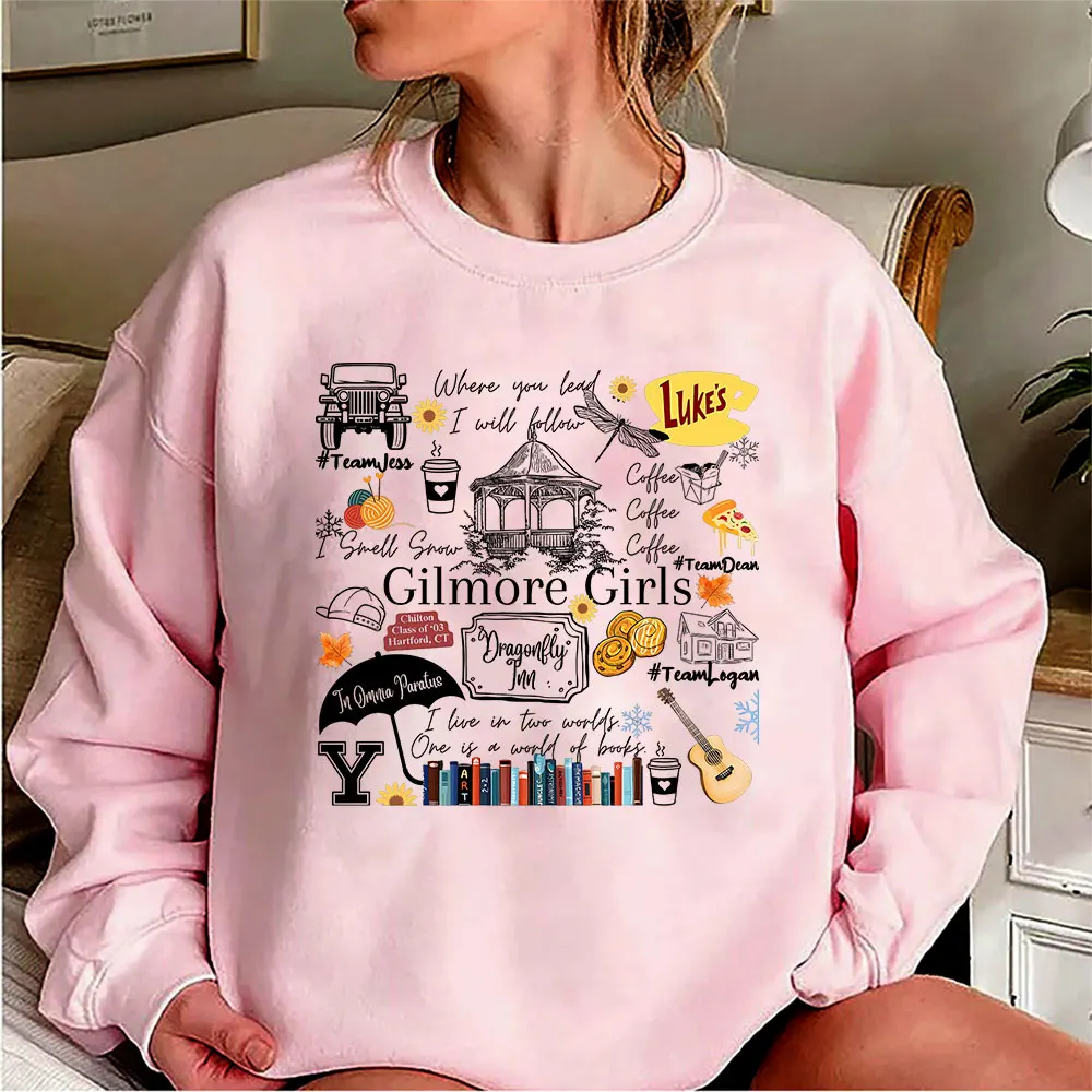 Gilmore Girls Sweatshirt Stars Hollow Shirt Dragonfly Inn Luke\'s Diner Hoodie Rory Lorelai Gilmore Tv Show Crewneck Sweatshirts