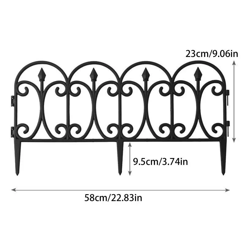 1 pièce Clôture décorative de jardin extérieure, barrière de bordure en fil métallique antirouille p