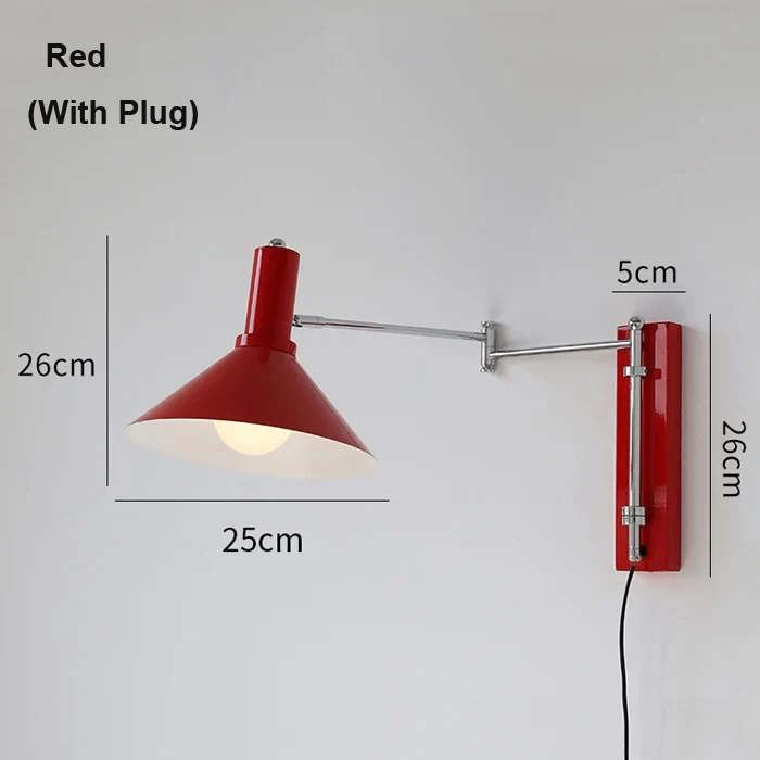Bauhaus Rocker Wandlamp Met Stekker Opvouwbare Slaapkamer Naast Retro Nachtkastje Muur Leesbedrading Gratis Draaibare LED Wandlamp - afbeelding 1