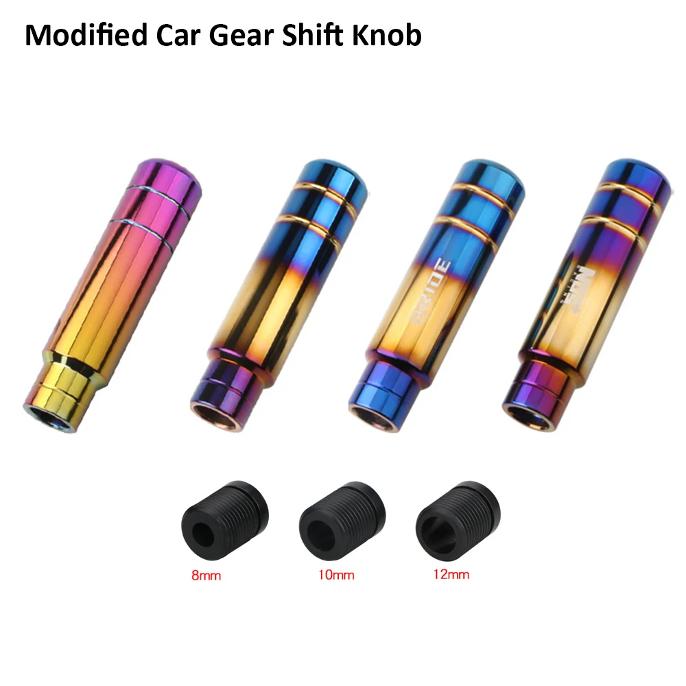 

13cm Car Manual Gear Shift Knob Blue Burnt Burned Shift Cover Aluminum Alloy Shifter Lever Head For Universal Interior Accessory