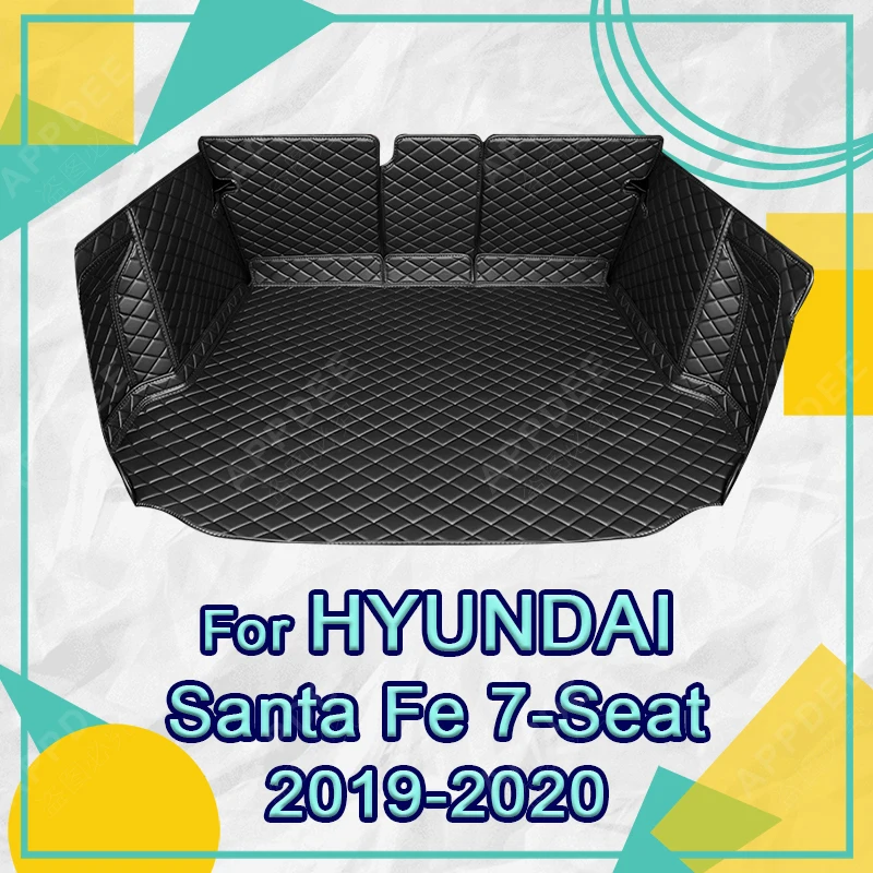 

Auto Full Coverage Trunk Mat For Hyundai Santa Fe 7-Seat 2019 2020 Car Boot Cover Pad Interior Protector Accessories