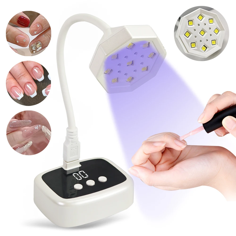 الأشعة فوق البنفسجية LED مسمار مصباح البسيطة مسمار مجفف الأشعة فوق البنفسجية مسمار تجفيف حامل مصباح 360 ° مصباح أظافر قابل للطي بالأشعة فوق البنفسجية، ضوء أظافر قابل للطي للتقليم #1