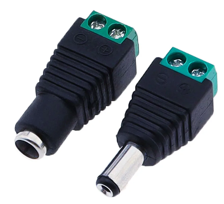 5pairs DC 12V Male Female Connectors 2.1*5.5mm Power Plug Adapter Jacks Sockets Connector For Signal Color LED Strip CCTV Camera