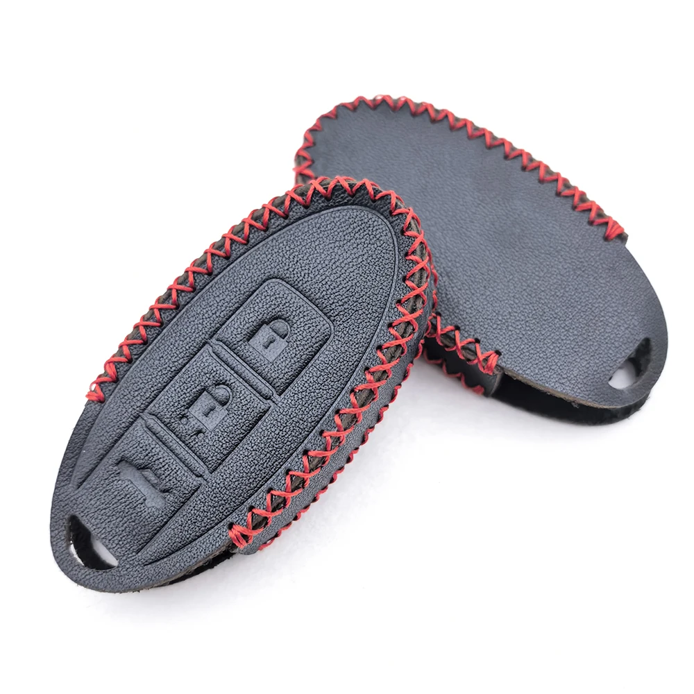 Leather Car Remote Key Case for Nissan Qashqai J10 J11 March Tiida NV200 Leaf Kicks Cube X-Trail T32 T31 Navara Terra Fob Cover