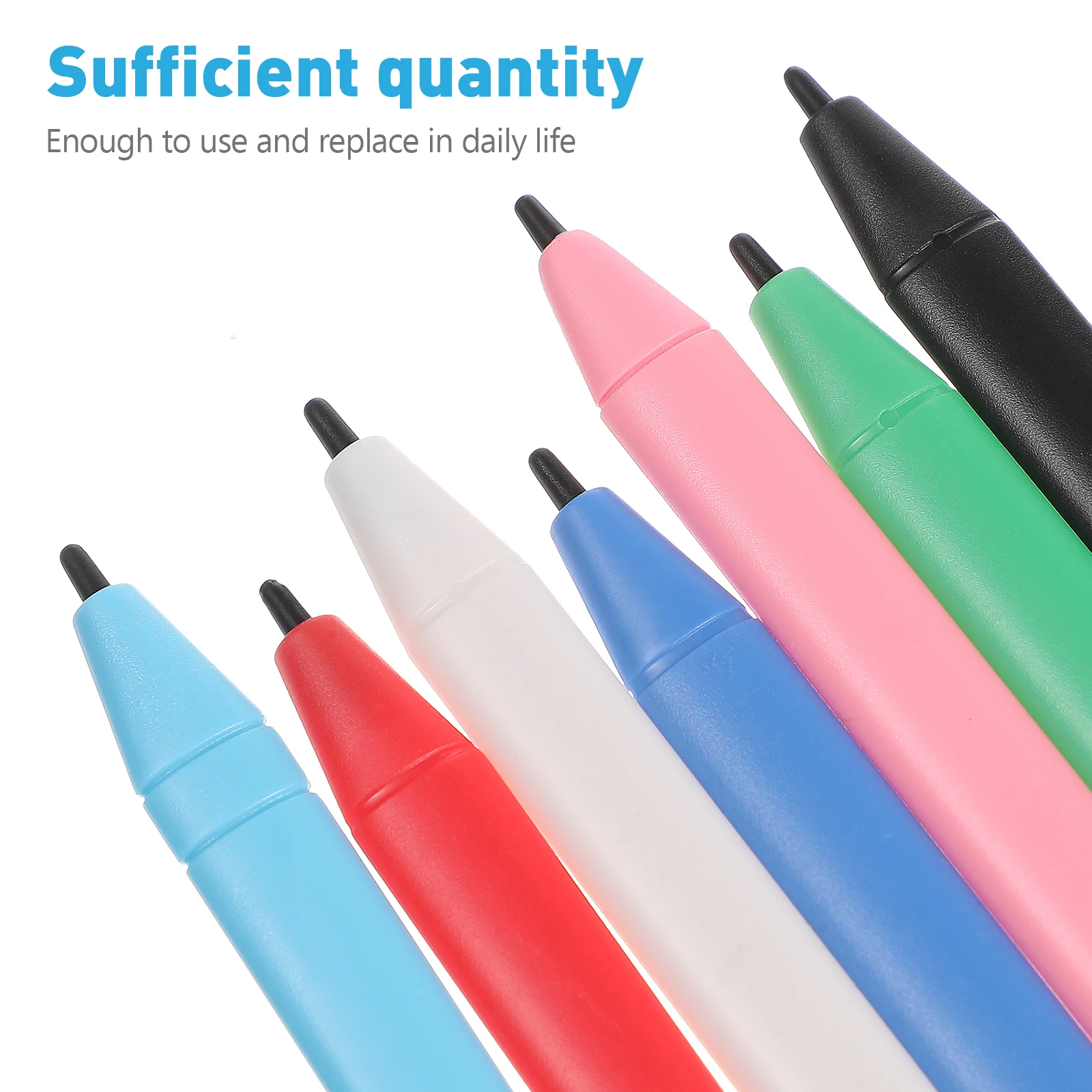 7pcs Lcd Writing Board Stylus Pens Durable Plastic Kids Learning Tool Math Practice Drawing Supplies Fine Craftsmanship Graffiti