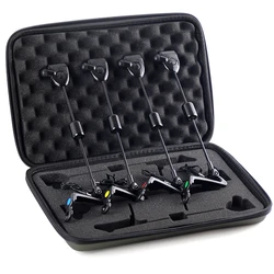 JSFUN Carp Fishing Swinger Set Bite Alarm Hanger Swinger 4 Colors LED Illuminated Indicator Carp Fishing Tackle In Zipper Case