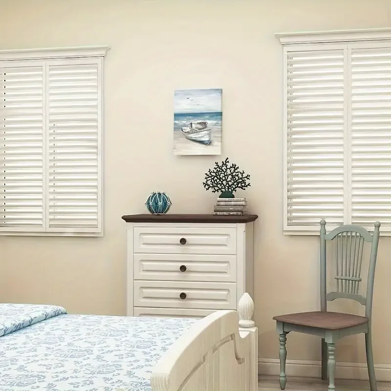 1pc No Framed Ocean Wall Art Sea Canvas Paintings Beach Picture Boat Artwork Framed Prints Seaside Home Decor Ready To Hang For