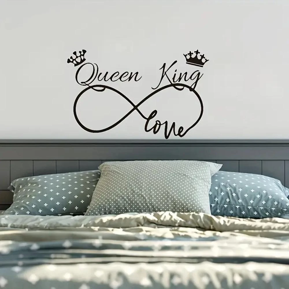 1 pc romantic king or queen circle love waterproof Wall Stickers Modern Fashion Wall Sticker For Living Room Kids Room