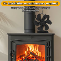 6 Blades Stove Fan Heat Powered Fireplace Fan Log Wood Burner Eco-fan Quiet Fireplace Fan Home Winter Warm Heat Distribution