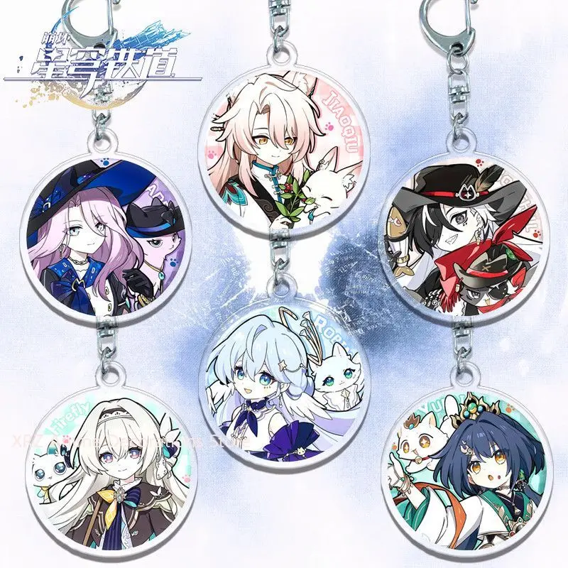 Anime honkai: star rail robin boothill chaveiro acessórios bonito saco pingente chaveiro acrílico dos desenhos animados menina mascote pingente presentes