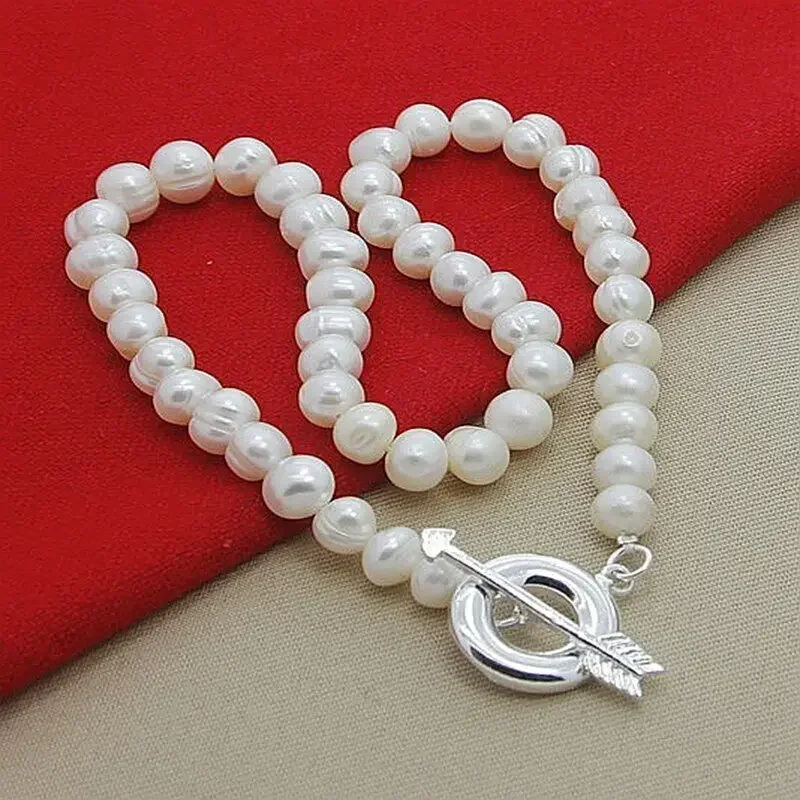 

Freshwater Splendor 925 Sterling Silver Natural Pearl Men's for Necklaces Chain Jewelry