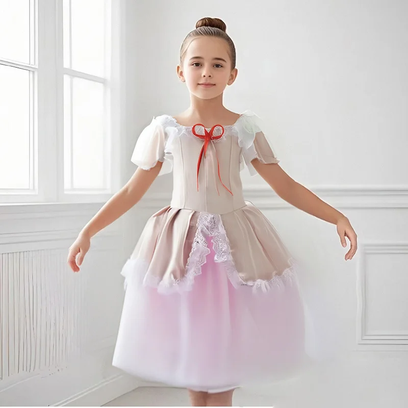

Профессиональная балетная юбка-пачка для девочек, романтическая длинная юбка для современного танца, платье балерины «Лебединое озеро», детский костюм