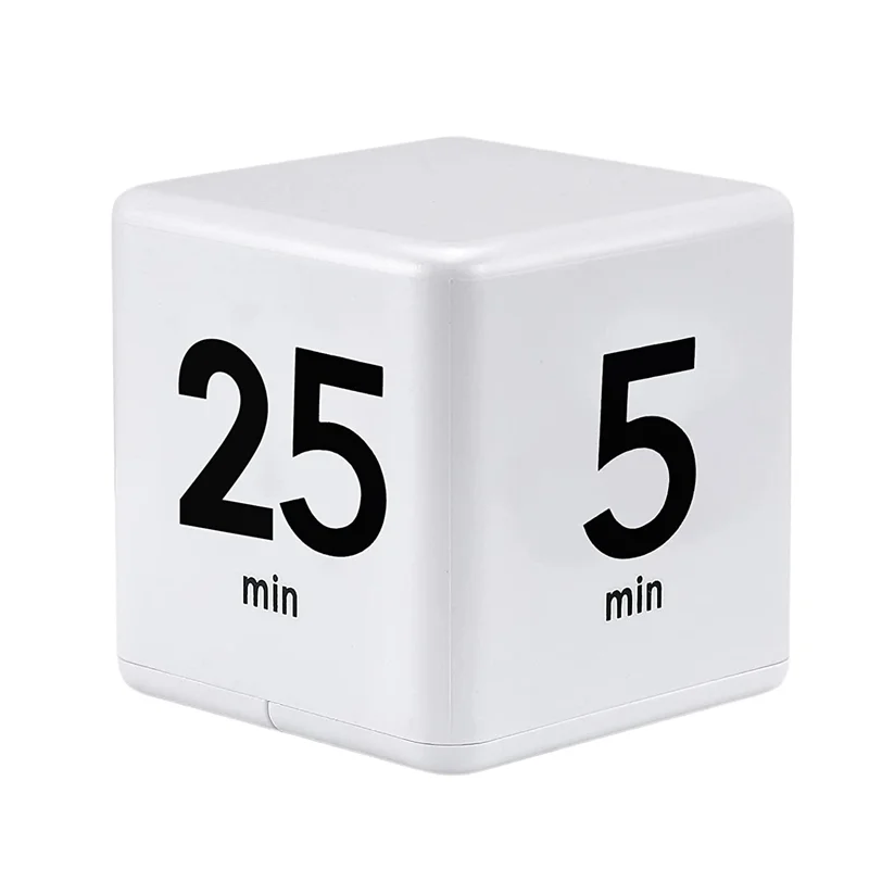 IDUD 2X Cube Timer Kitchen Timer Time Management Timer For Gravity Sensor Flip For Time Management Countdown 25-5-45-15 Minutes