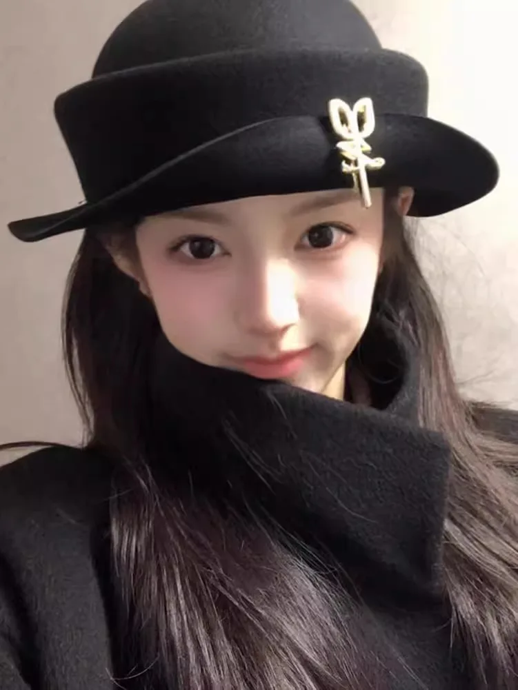 

Винтажная шерстяная шапка Audrey Hepburn Style для женщин, зимний берет в стиле ретро с вуалью