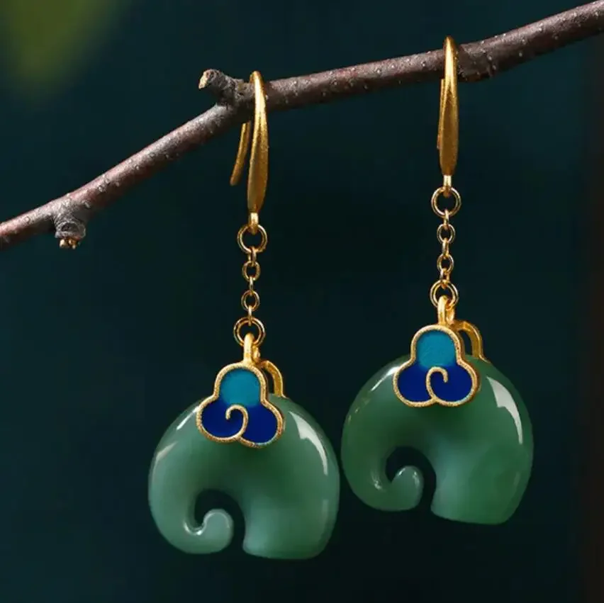 Geometric Classic Elephant Imitates Ancient Style Dangle Earrings For Women Earring Fashion New Custom Jewelry