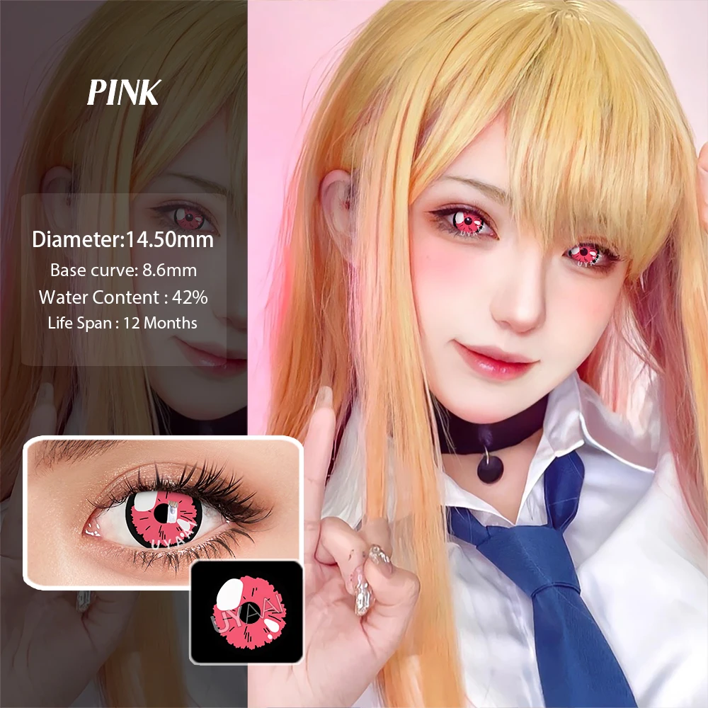 UYAAI Cosplay Anime Color Contact Lenses for Oshi No Ko Ai Ai Hoshino Rubi Ruby Akuamarin Kana Purple Lenses Red Lenses Pink Len