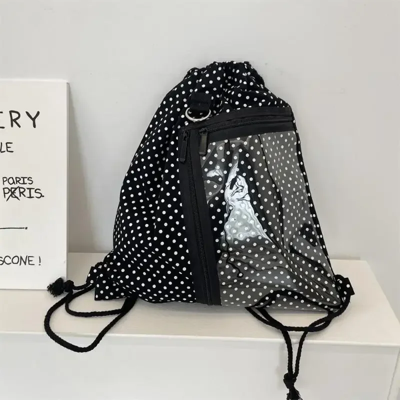 حقيبة شفافة خفيفة الوزن للتنقل وخالية من الألم، حقيبة ظهر جديدة من القماش برباط، حقيبة تخزين مطبوعة على شكل نجمة #4