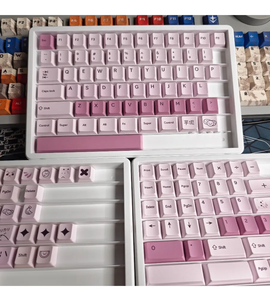 Keycap thickened material: 1.8 mm thickness original factory height five-sided dye-sublimation keycaps