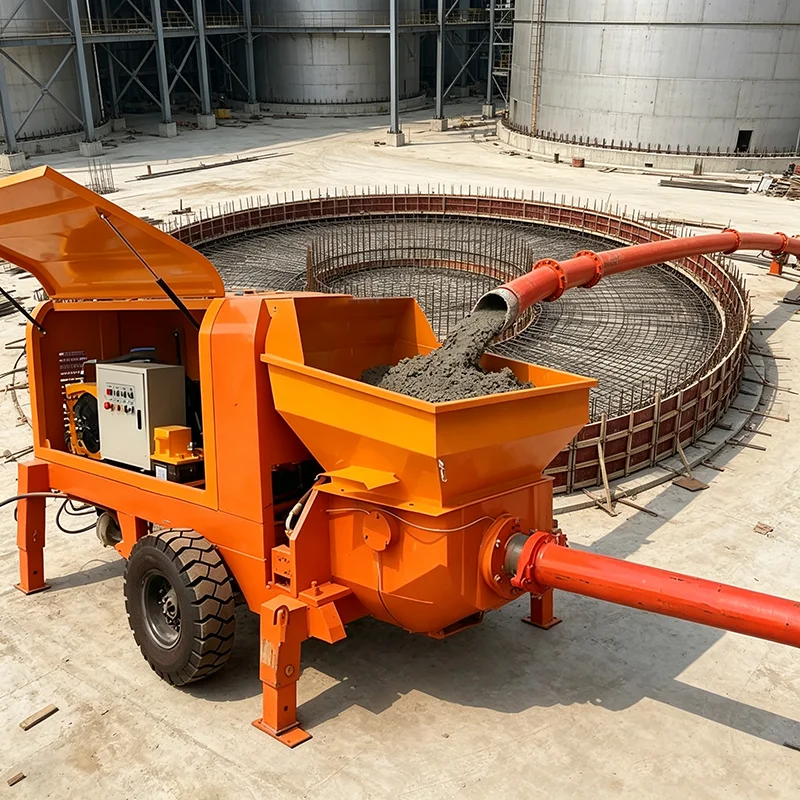Mobile Stationary Concrete Pump Diesel Power Concrete Line Pump for Concrete Pouring Operations