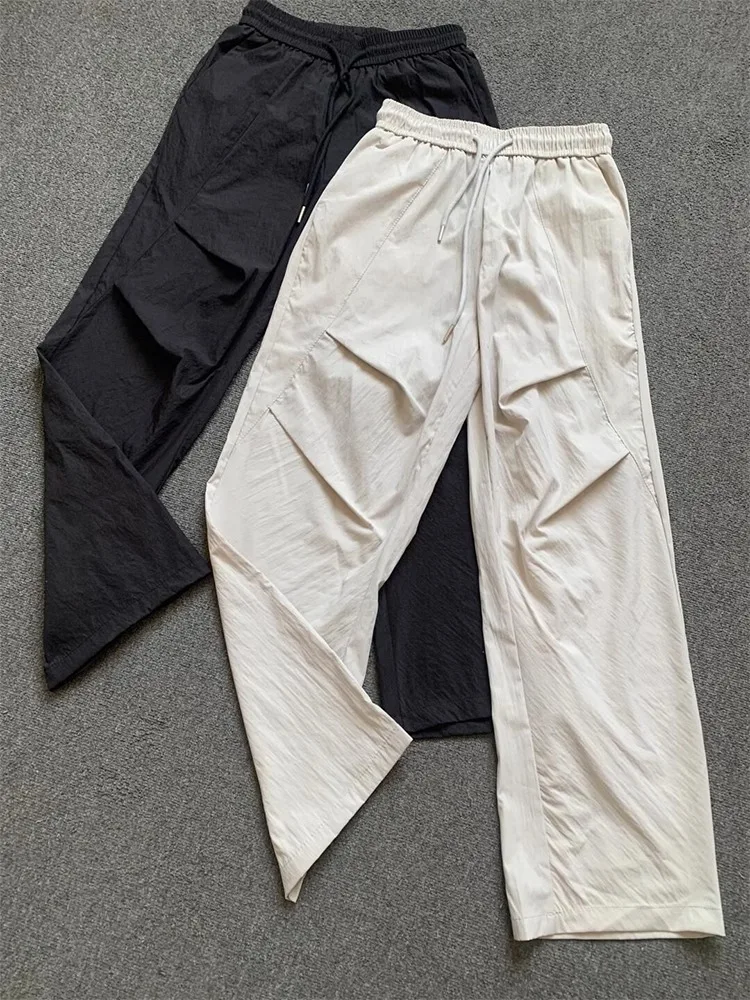 

Qui Dry Ice Silk Брюки Мужские летние тонкие американские функциональные брюки для спорта на открытом воздухе Повседневные длинные брюки сложенного дизайна